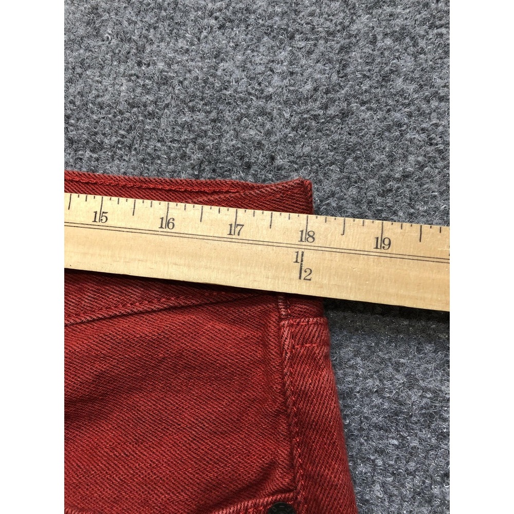 Levis 501 Jeans Mens 37x28 (38x32) Red Denim Straight Leg Button Fly Pants - Picture 3 of 8